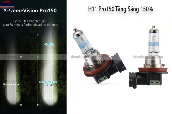 Hình ảnh 03 của Đèn Oto Siêu Sáng H11 Halogen Philips Pro150 X-TremeVision Tăng Sáng 150% Chính Hãng