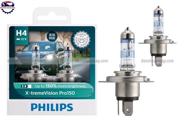 Đèn Oto Siêu Sáng H4 Halogen Philips Pro150 X-TremeVision Tăng Sáng 150% Chính Hãng