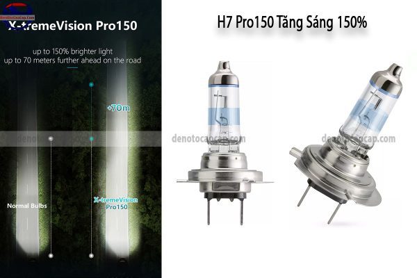 Hình ảnh 03 của Đèn Oto Siêu Sáng H7 Halogen Philips Pro150 X-TremeVision Tăng Sáng 150% Chính Hãng