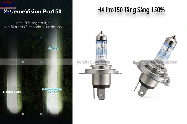 Hình ảnh 04 của Đèn Oto Siêu Sáng H4 Halogen Philips Pro150 X-TremeVision Tăng Sáng 150% Chính Hãng