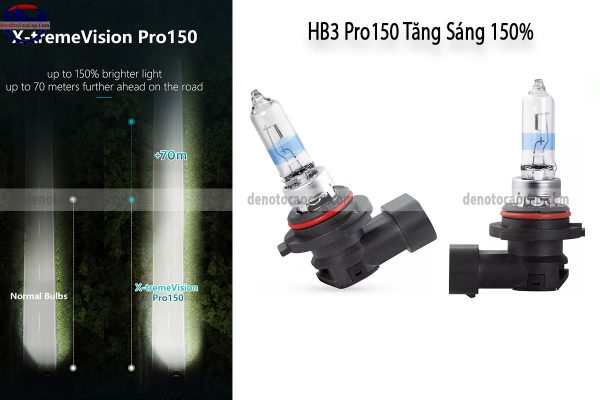 Hình ảnh 04 của Đèn Oto Siêu Sáng HB3 Halogen Philips Pro150 X-TremeVision Tăng Sáng 150% Chính Hãng