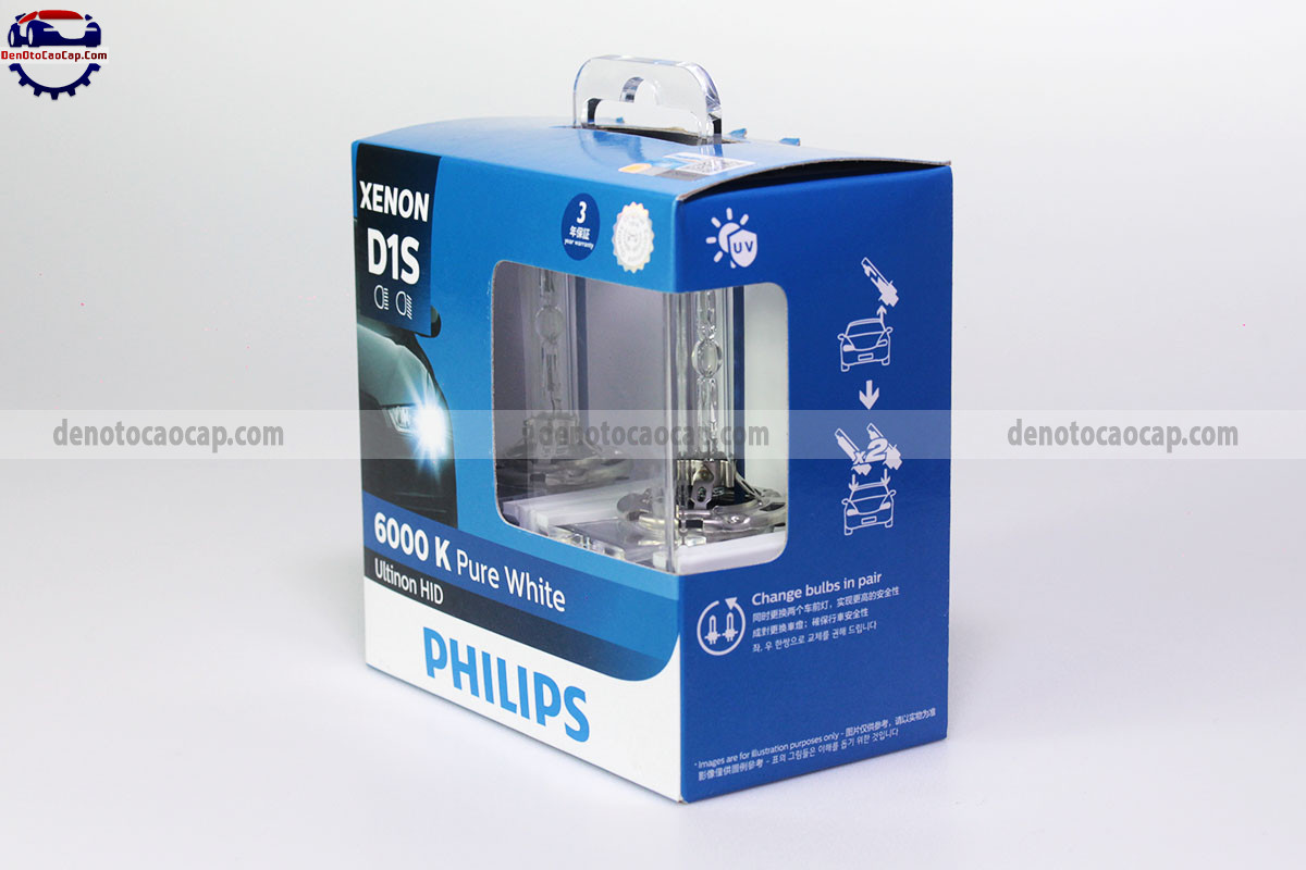 Hình ảnh 01 của Bóng Đèn Xenon Oto D1S Sáng Trắng 6000K Philips PureWhite Ultinon Chính Hãng