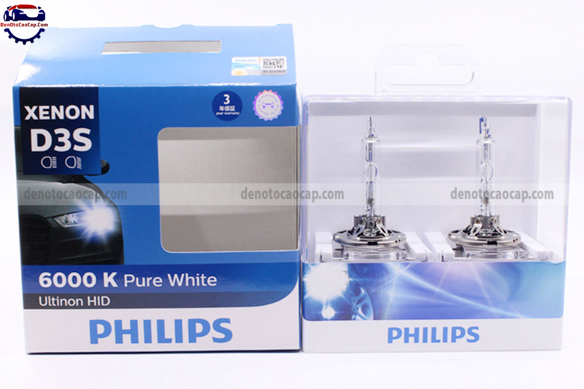 Hình ảnh 01 của Bóng Đèn Xenon Oto D3S Sáng Trắng 6000K Philips PureWhite Ultinon Chính Hãng