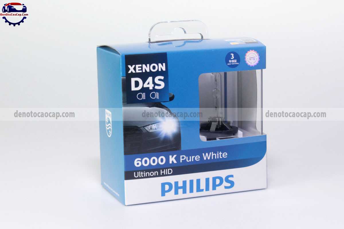 Hình ảnh 01 của Bóng Đèn Xenon Oto D4S Sáng Trắng 6000K Philips PureWhite Ultinon Chính Hãng