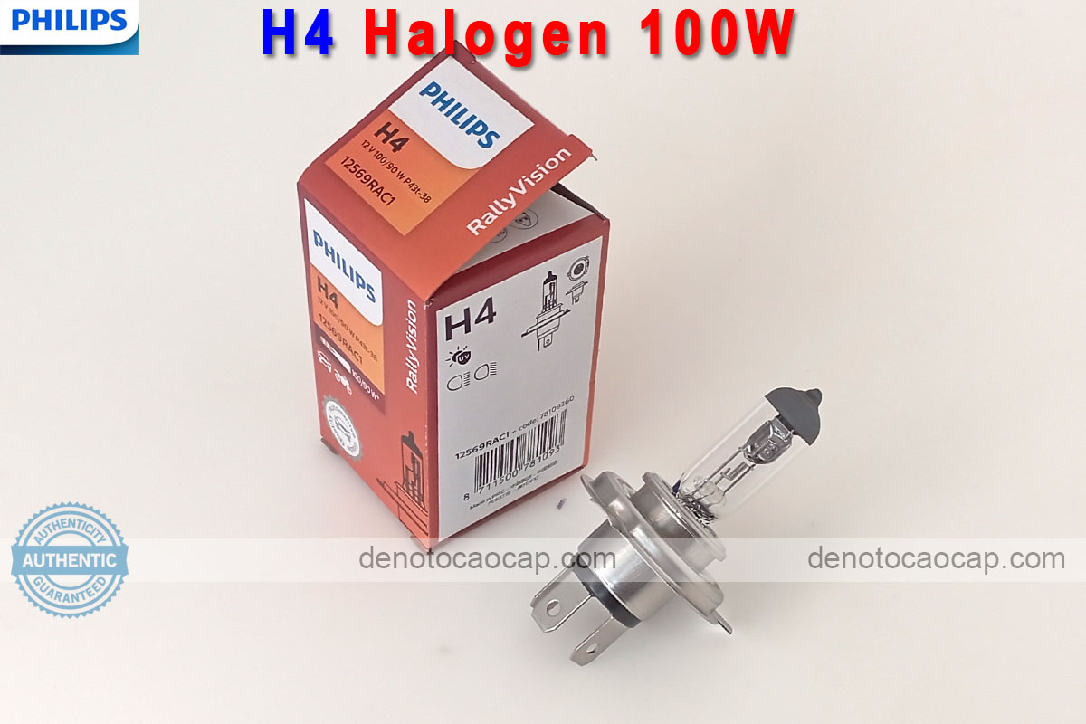 Hình ảnh 01 của Bóng Đèn Oto H4 100W Halogen Philips RallyVision Chính Hãng