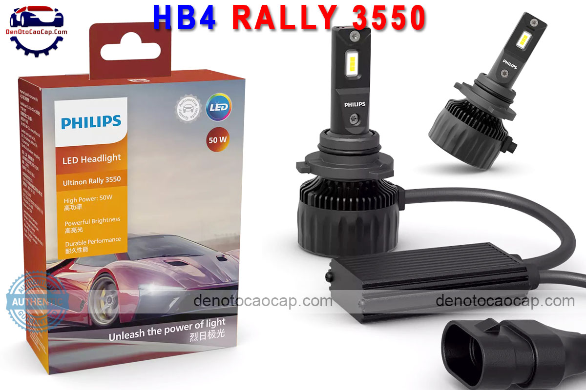 Hình ảnh 01 của Đèn led oto siêu sáng hb4 philips rally 3550 50w +160%